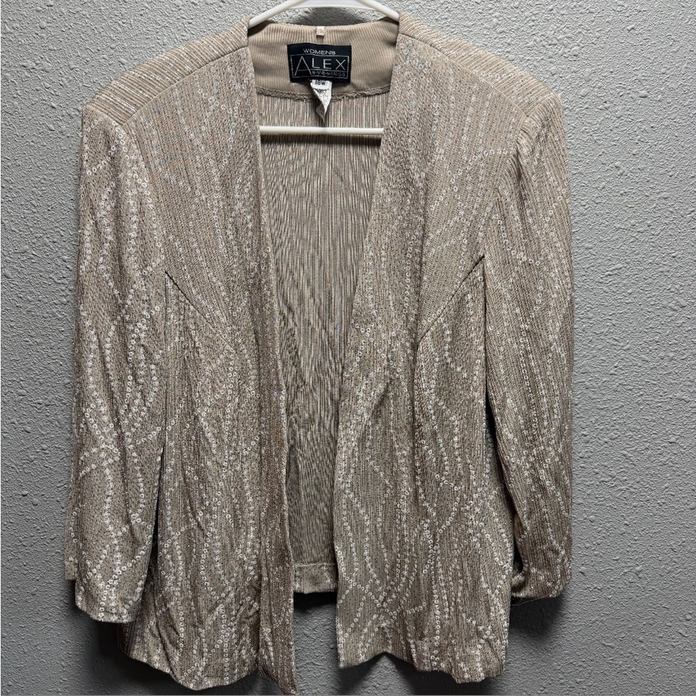Alex Evenings Metallic Tan Blazer
